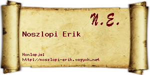 Noszlopi Erik névjegykártya